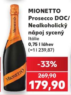 MIONETTO Prosecco DOC/Nealkoholický nápoj sycený