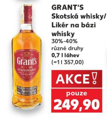 GRANT’S Skotská whisky/Likér na bázi whisky