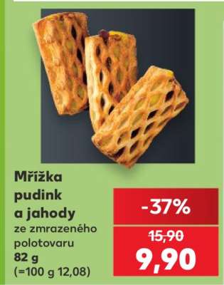 Mřížka pudink a jahody