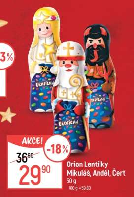 Orion Lentilky Mikuláš, Anděl, Čert
