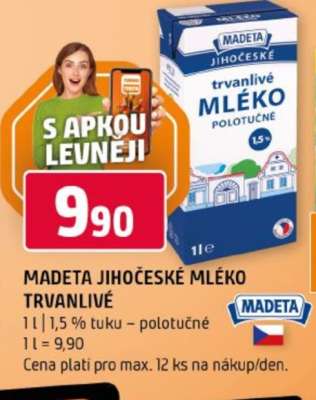 MADETA Jihočeské Mléko trvanlivé