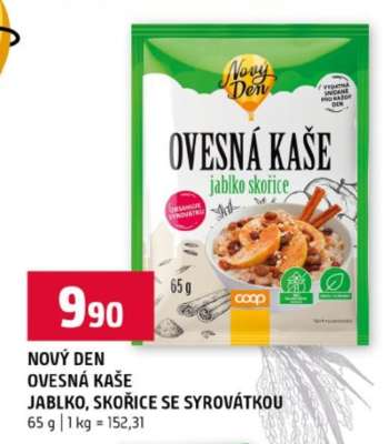 NOVÝ DEN OVESNÁ KAŠE JABLKO, SKOŘICE SE SYROVÁTKOU