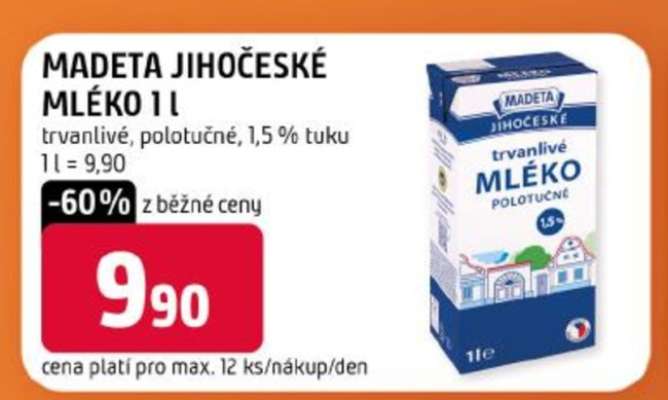 MADETA Jihočeské mléko 1 l