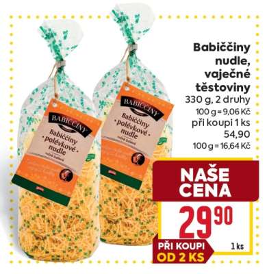 Babiččiny nudle, vaječné těstoviny