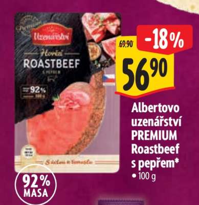 Albertovo uzenářství PREMIUM Roastbeef s pepřem