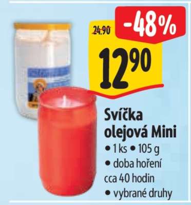 Svíčka olejová mini