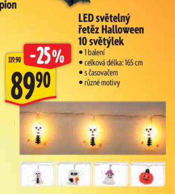 LED světelný řetěz Halloween 10 světýlek