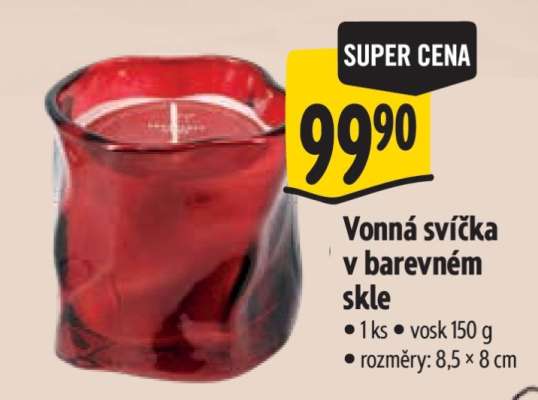 Vonná svíčka v barevném skle