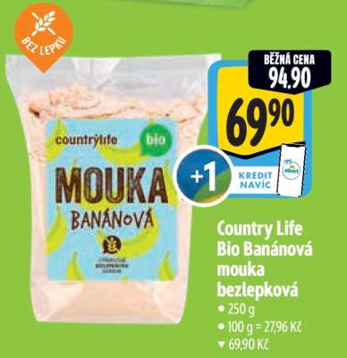 Country Life Bio Banánová mouka bezlepková