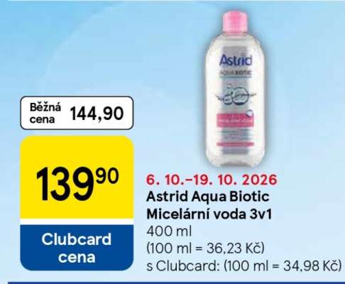 Astrid Aqua Biotic Micelární voda 3v1