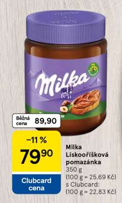 Milka lískooříšková pomazánka