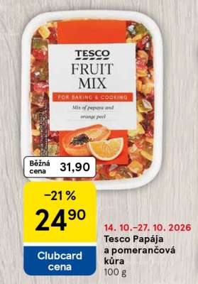 Tesco Papája a pomerančová kůra