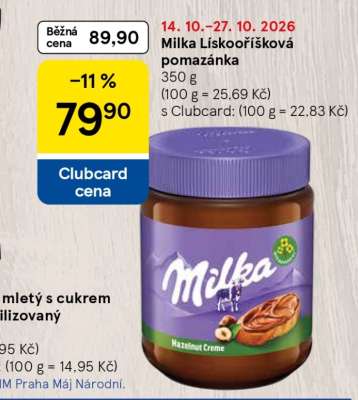 Milka lískooříšková pomazánka