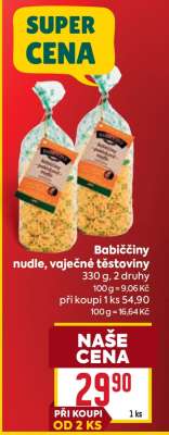 Babiččiny nudle, vaječné těstoviny