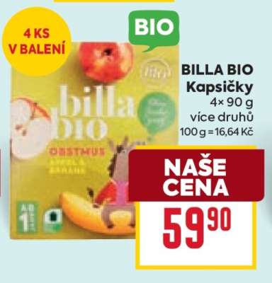 BILLA BIO Kapsičky