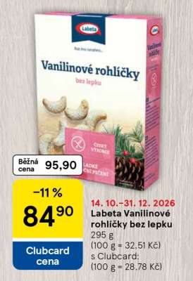 Labeta Vanilinové rohlíčky bez lepku