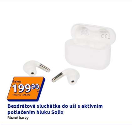 Bezdrátová sluchátka do uší s aktivním potlačením hluku Solix