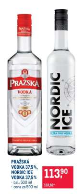 PRAŽSKÁ VODKA 37,5 %, NORDIC ICE VODKA 37,5 %