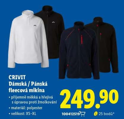 CRIVIT Dámská / Pánská fleecová mikina