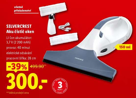 SilverCrest Aku čistič oken