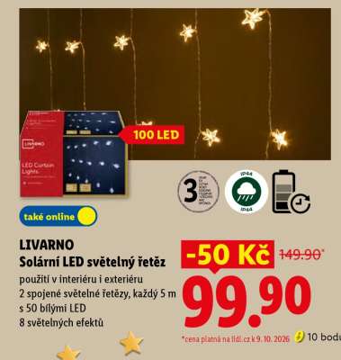 LIVARNO Solární LED světelný řetěz