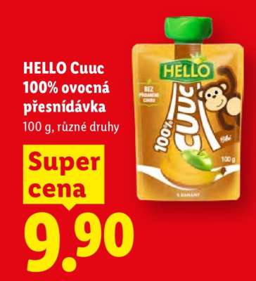 HELLO CUUC 100% OVOCNÁ PŘESNÍDÁVKA