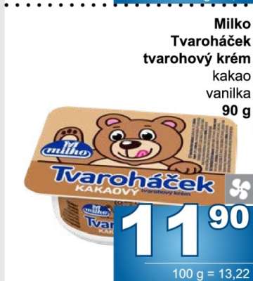 Milko Tvaroháček tvarohový krém