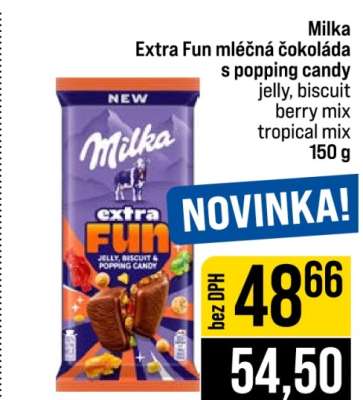 Milka Extra Fun mléčná čokoláda s popping candy