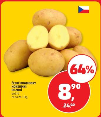 České brambory konzumní pozdní