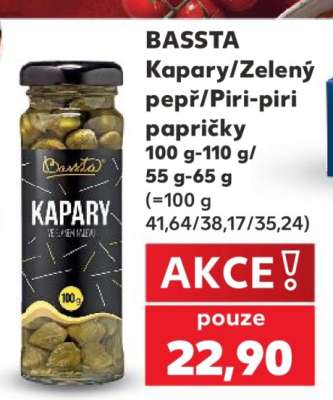 BASSTA Kapary/zelený pepř/piri-piri papričky