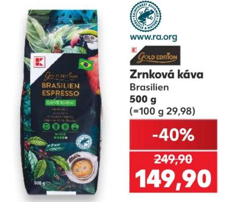 Zrnková káva Brasilien Espresso