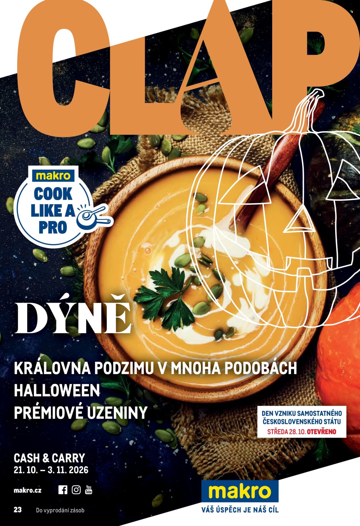 Leták MAKRO - 21. 10. 2026 - 3. 11. 2026. Strana 1