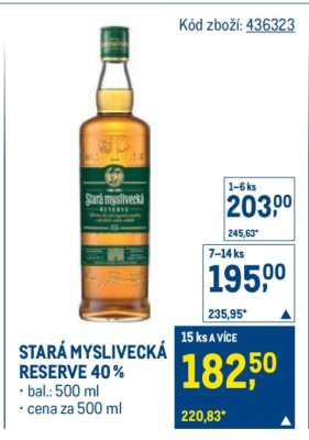 STARÁ MYSLIVECKÁ RESERVE 40 %