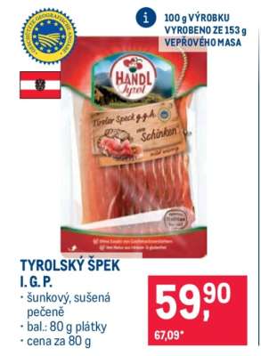 TYROLSKÝ ŠPEK I. G. P.