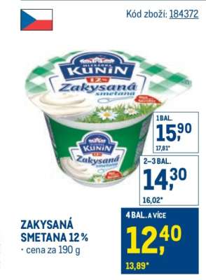 Zakysaná smetana 12%