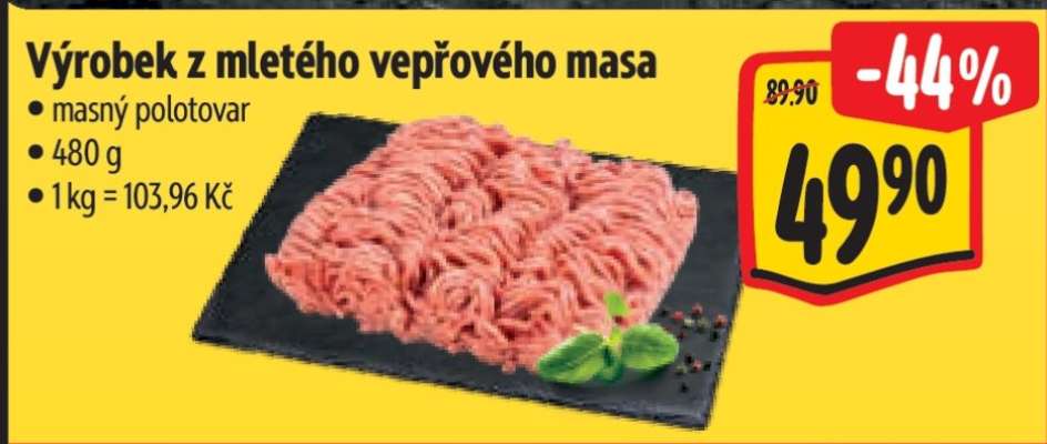 Výrobek z mletého vepřového masa