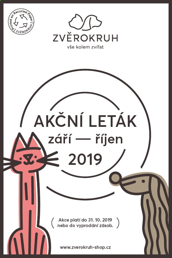 Leták Zvěrokruh - 1. 9. 2019 - 31. 10. 2019. 