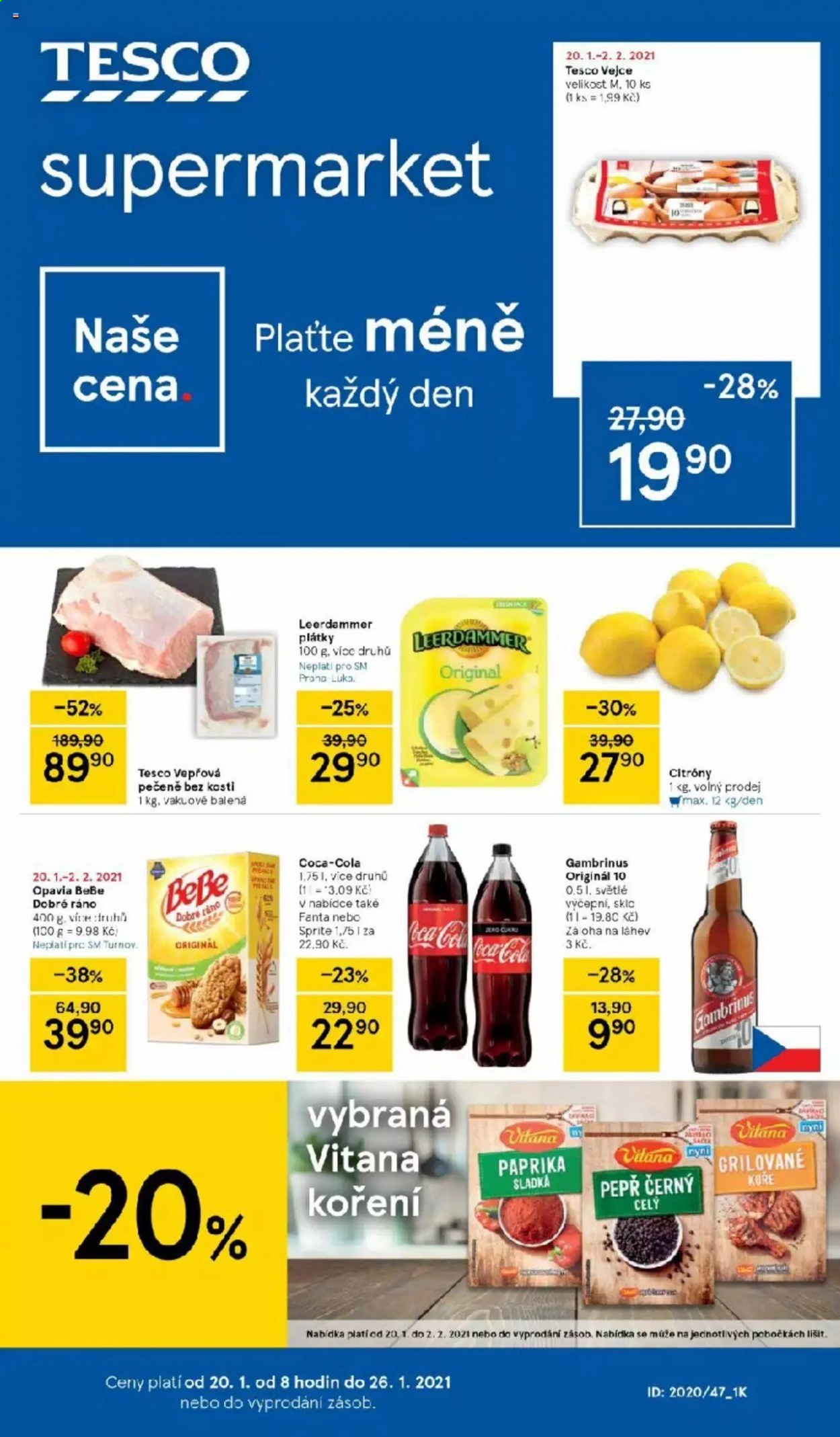 Leták TESCO supermarket - 20. 1. 2021 - 26. 1. 2021. 