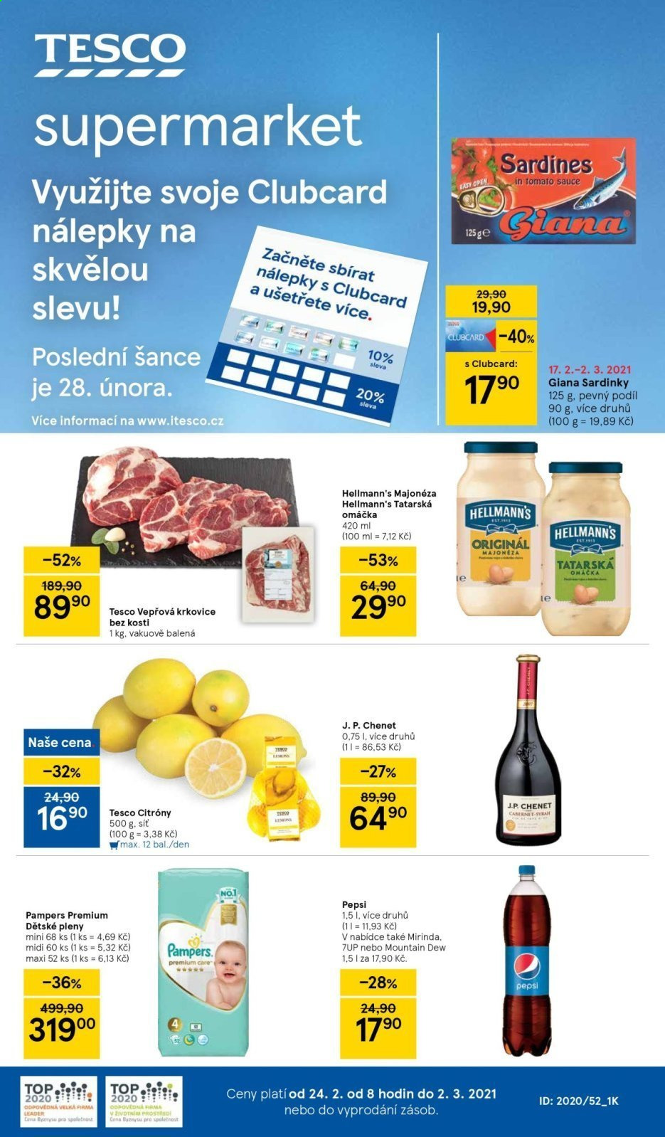 Leták TESCO supermarket - 24. 2. 2021 - 2. 3. 2021. 