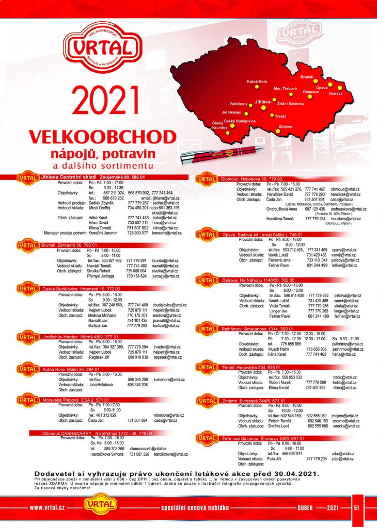 Leták Vrtal - 1. 4. 2021 - 30. 4. 2021. 