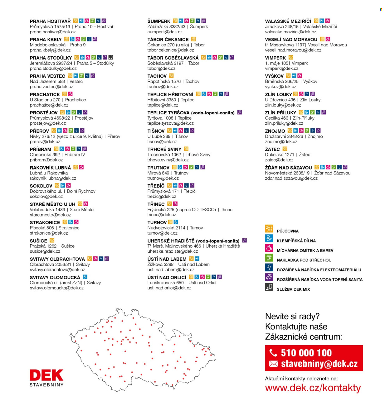 Leták DEK. 