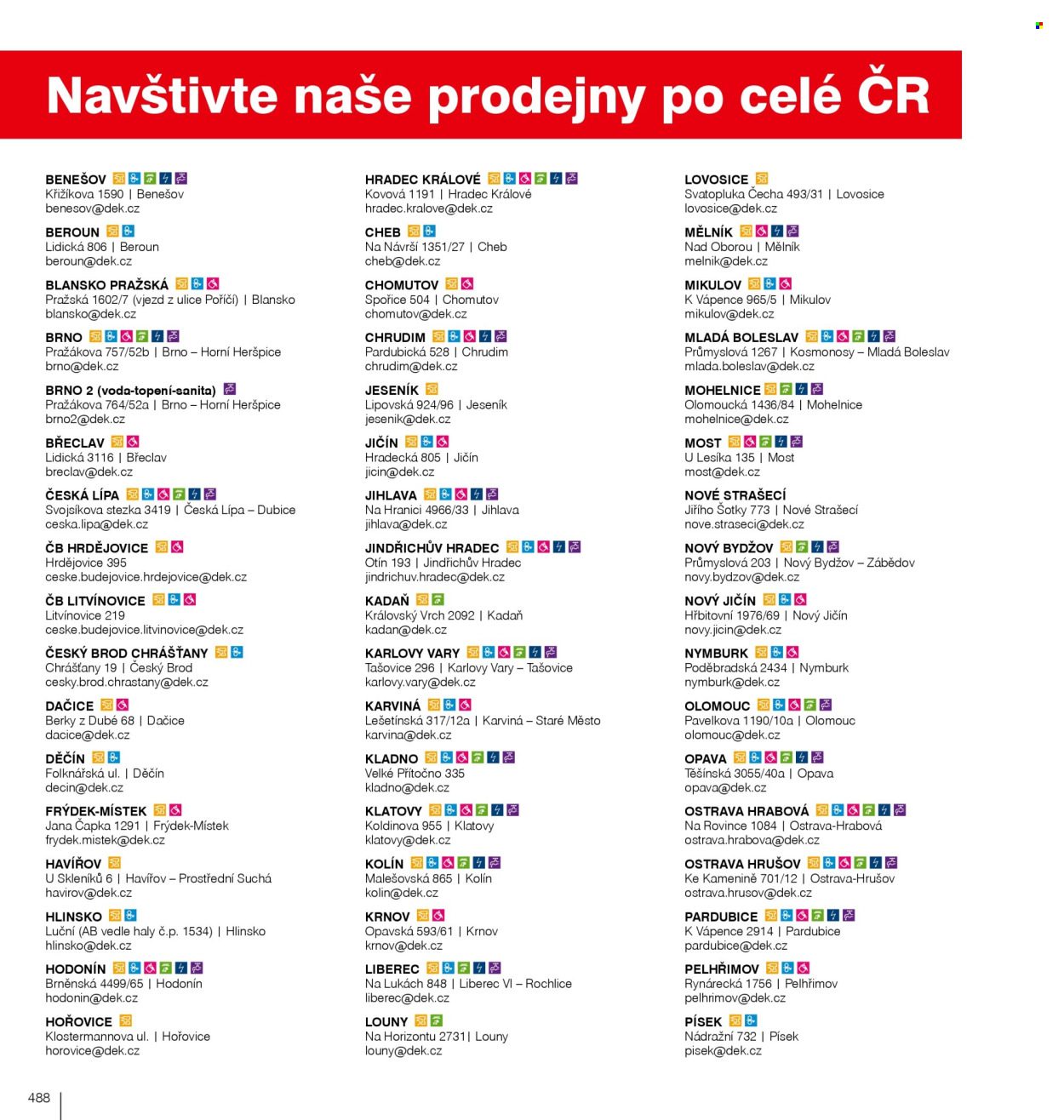 Leták DEK. 