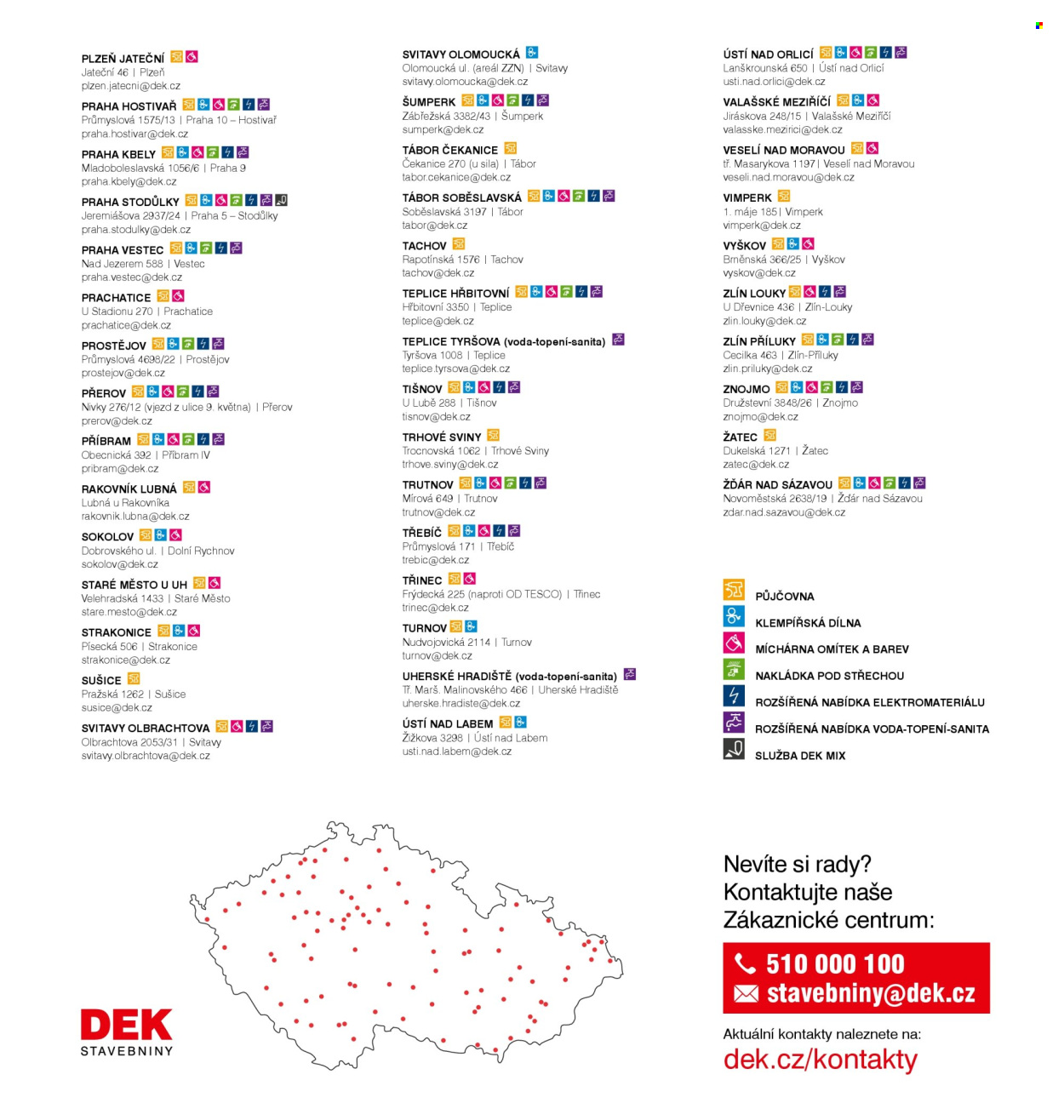 Leták DEK. 