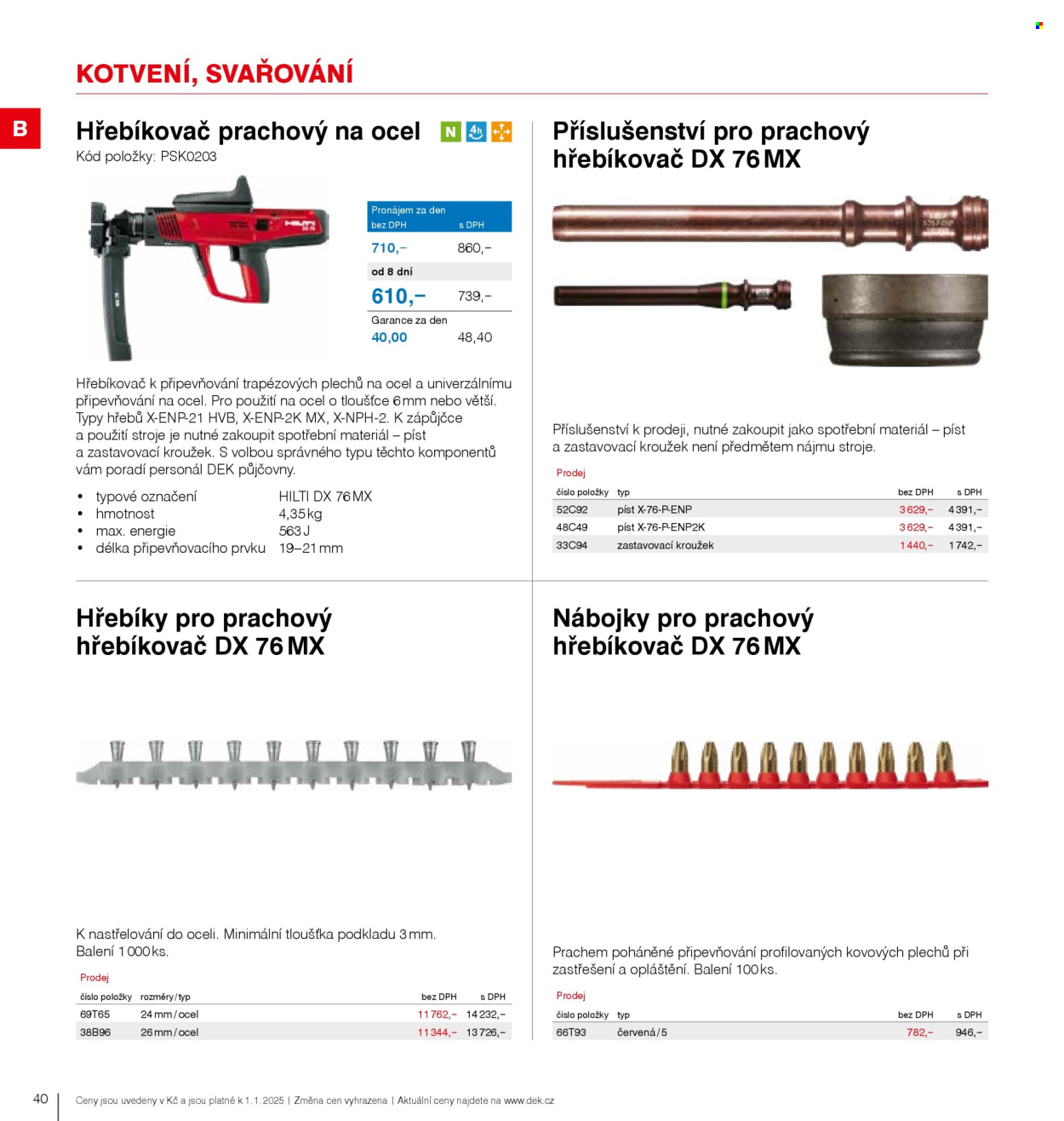 Leták DEK. 