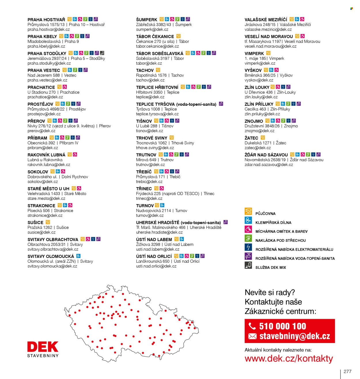 Leták DEK. 