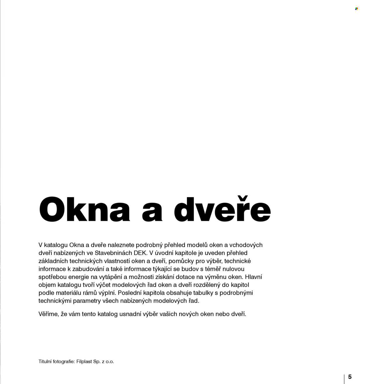Leták DEK. 