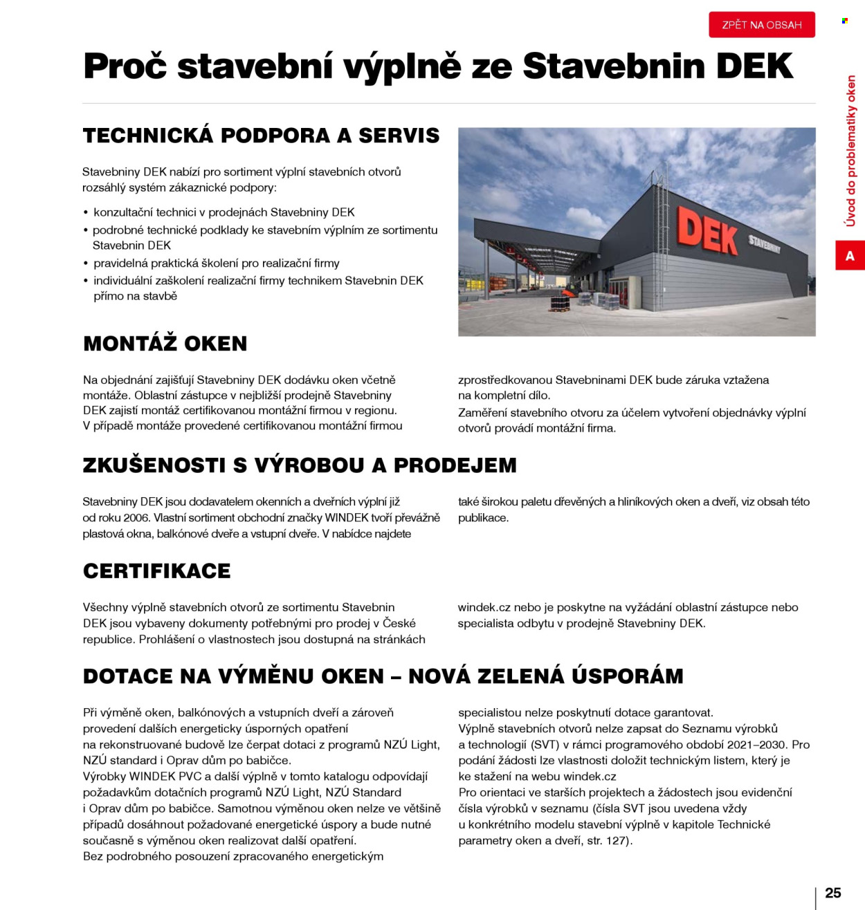 Leták DEK. 