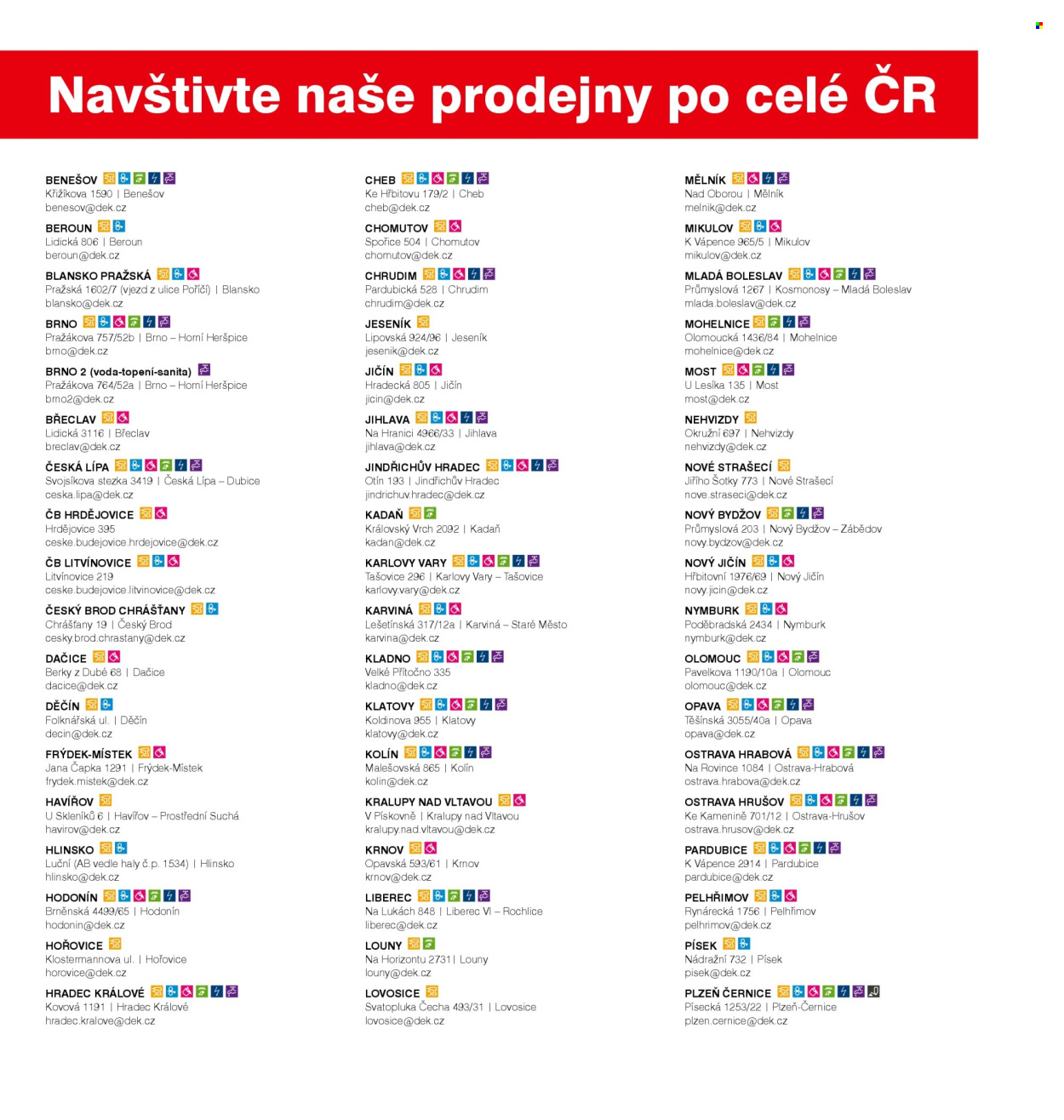 Leták DEK. 