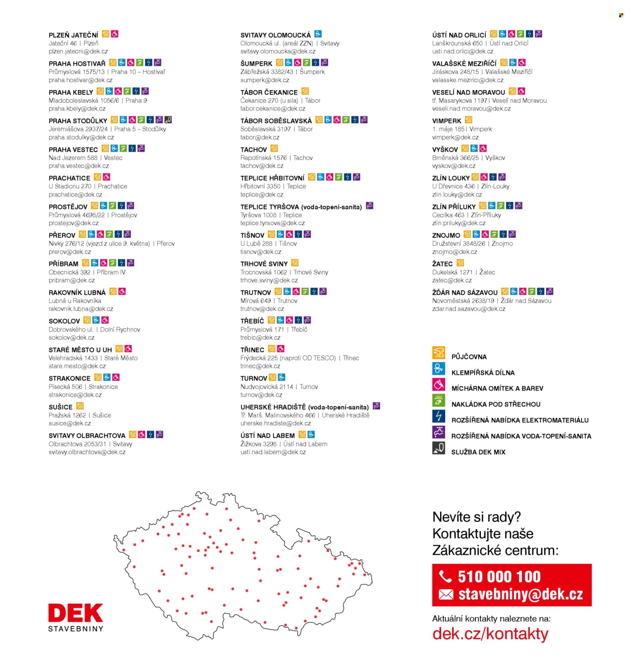 Leták DEK. 