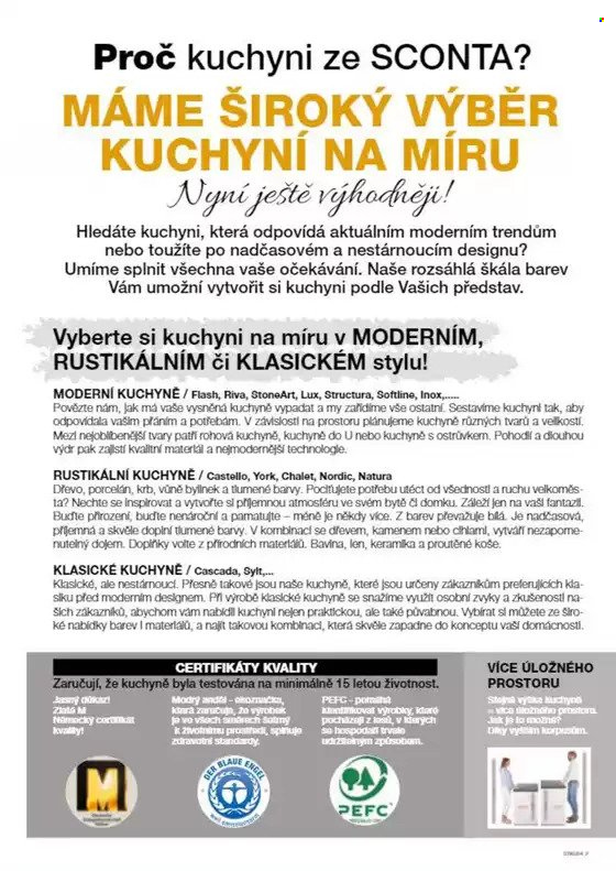 Leták SCONTO NÁBYTEK. 